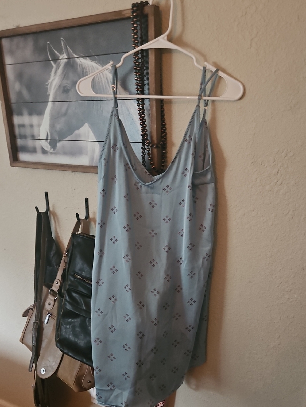 Honey Punch Light Blue Dress with Purple Floral Accents